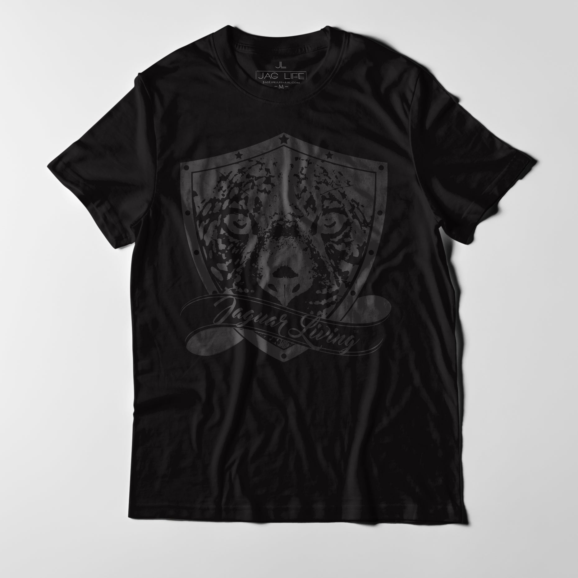 Jaguar Living Logo Tee | Black on Black